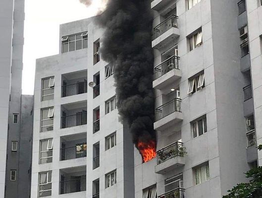 Một vụ cháy chung cư tại Hà Nội