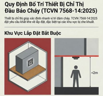 Nguyên tắc thiết kế, phân vùng phát hiện cháy và bố trí thiết bị chỉ thị