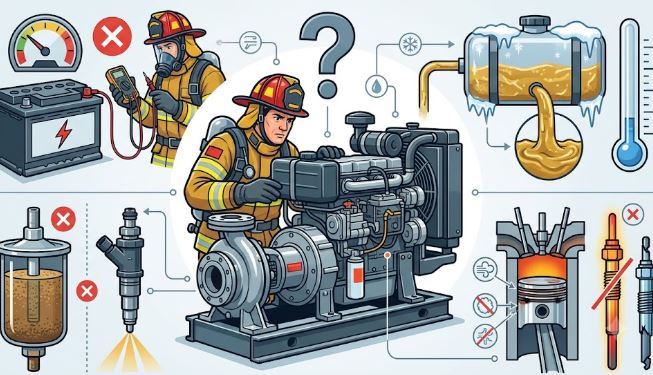 Vì sao động cơ diesel chữa cháy khó khởi động?
