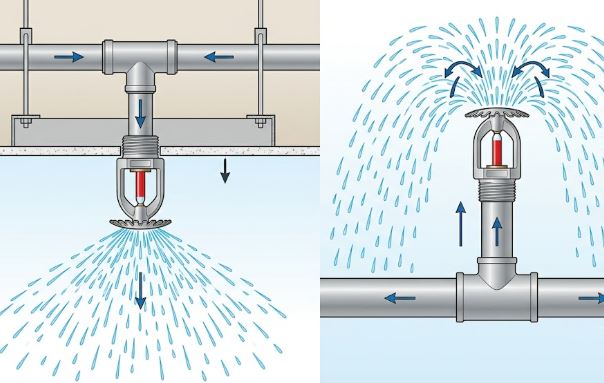 Khi nào sử dụng sprinkler treo và sprinkler đứng?